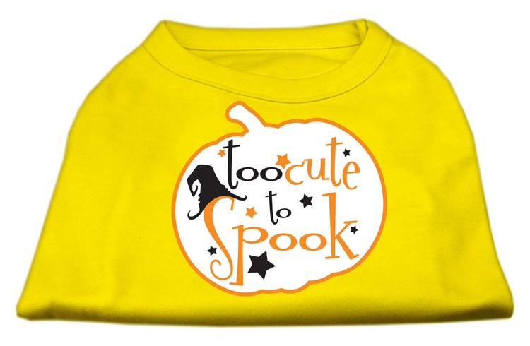 Too Cute to Spook Screen Print Dog Shirt Yellow XS